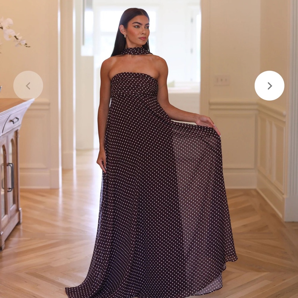 Cocolillys Cooper Scarf Gown - Dotty Mocha NEW